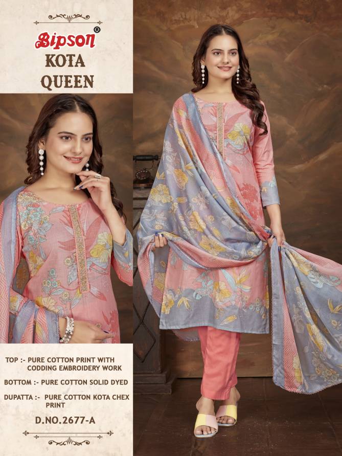 Kota Queen 2677 By Bipson Embroidery Pure Cotton Dress Material Order In India